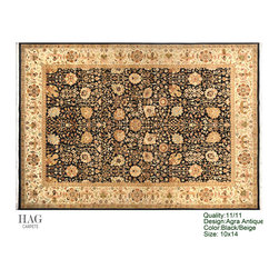 H.A.G. CARPETS 11/11 Quality Textured Black/ Beige - Floor Rugs