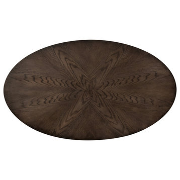 Bowery Hill Contemporary Oval Cocktail Table in Brown