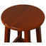 Traditional Bar Stool in Acacia Hardwood with 2 Footrest, Simple Round Design