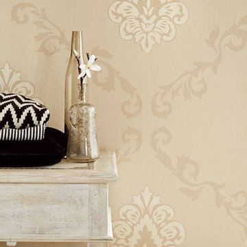 Acharnes Champagne Damask Wallpaper