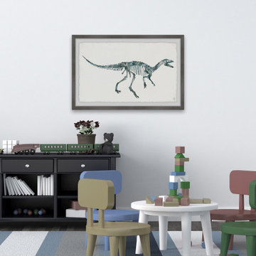 "Bluish Gray Skeleton" Framed Painting Print