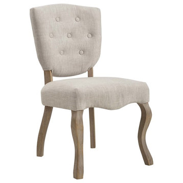 Modern Contemporary Urban Living Dining Vintage Style Side Chair, Beige