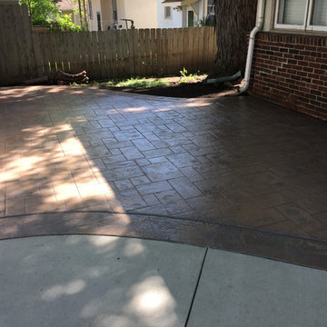 Patio- random square stamped pattern with seamless border