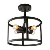 4-Light Drum Ceiling Pendant Lamp