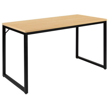Flash Furniture Tiverton 47" Steel Metal Home Office Desk in Maple/Black