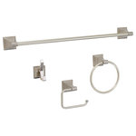 Designers Impressions - 400 Series 4-Piece Satin Nickel Bathroom Hardware Set - Series: 400 Series