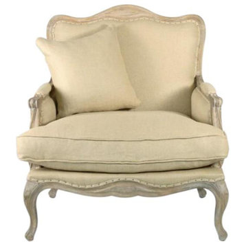Club Chair BELMONT Hemp Limed Gray Oak Jute Linen