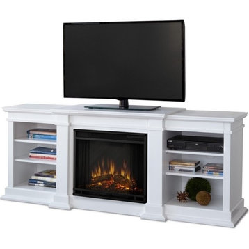 Real Flame Fresno Electric Fireplace TV Stand in White
