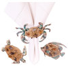 Key Biscayne Crab Sea Turtle and Fish Metal Napkin Rings Set of 6