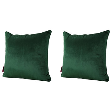 GDF Studio Velvin Modern Fabric Throw Pillows, Set of 2, Emerald