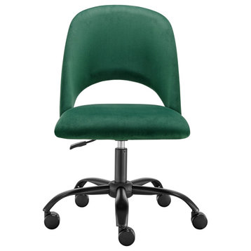 Alby Office Chair, Olive Green With Black Base