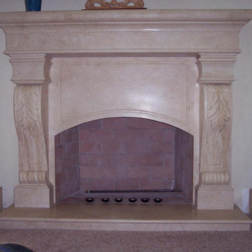 Custom Travertine Fireplaces