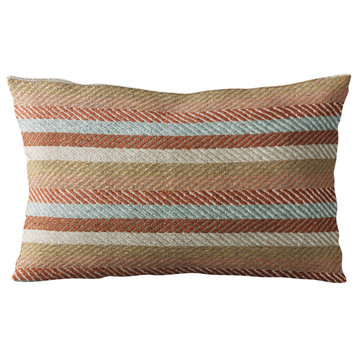 Plutus Brown Tracks Stripe Luxury Throw Pillow, 18"x18"
