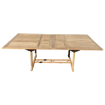 Teak Extra Wide 95x51 Rectangle Extension Table, Seats 10