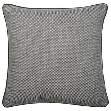 Weave Outdoor Cushion With Piping, Andrew Martin Taglioni, Dark Gray