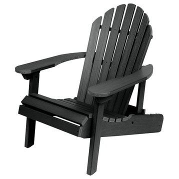 Merrow Folding & Reclining Adirondack Chair, Black