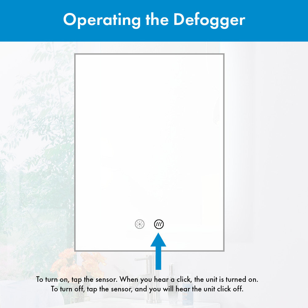 Luminous Dimmable LED Mirror with Defogger, 30"x36"x1.75"