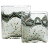 Contemporary Gray Glass Vase Set 83378