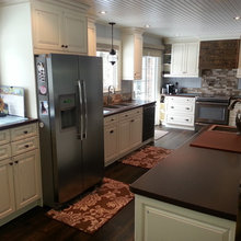 Rubbed and Distressed Country White Kitchen with Reclaimed Wood