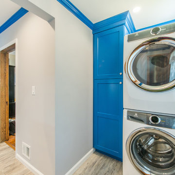 Before & After Kitchen Remodel with Blue Cabients in Rockaway