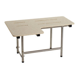 SSR2-320225-SPGS Transfer Seat With Swing Down Legs (Right Hand Shown) - Shower Benches & Seats