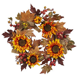 Farmhouse Wreaths And Garlands by Nearly Natural, Inc.