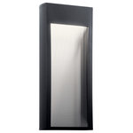 Kichler Lighting - Kichler Lighting Ryo - 20.5" 9W 1 LED Medium Outdoor Wall Lantern - The 1-light LED wall light from the Ryo Climates(TM) outdoor collection brings a sleek, contemporary design together with the natural elements of the outdoors. Its Ribbed Glass and Textured Black finish, and LED light source works perfectly with contempor  Color Temperature:   Lumens: 70  CRI:   Rated Life: 40000 Hours  Shade Included: Yes  Dimable: YesRyo 20.5" 9W 1 LED Medium Outdoor Wall Lantern Textured Black Clear/Texture Glass *UL: Suitable for wet locations*Energy Star Qualified: n/a  *ADA Certified: n/a  *Number of Lights: Lamp: 1-*Wattage:9w LED bulb(s) *Bulb Included:Yes *Bulb Type:LED *Finish Type:Textured Black