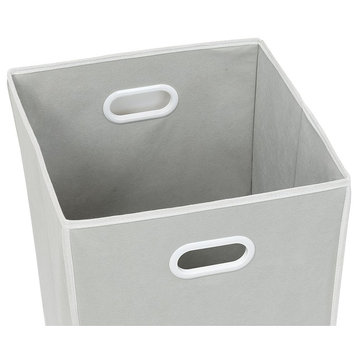 Foldable Closet Laundry Hamper Basket, Grey