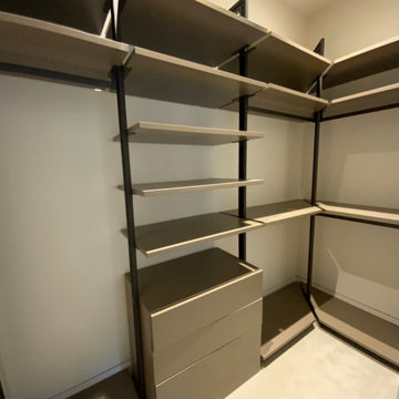 Built-in Closet Cabinetry with Glass Shelves — Cabinet Nest
