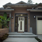 Door with sidelights and transom
