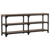 72" Rustic Weathered Oak Finish Console Storage Table