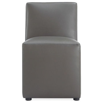 Anna Faux Leather Dining Chair, Pewter, Single
