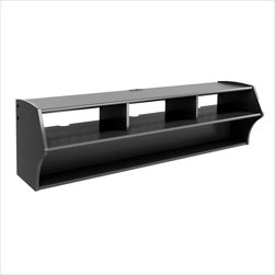 Prepac Altus Plus 60" Wall Mounted A/V Console in Black - Display And Wall Shelves 