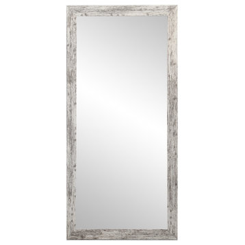 Distressed White Floor Mirror