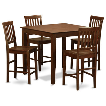 5-Piece Pub Table Set, Counter Height Table and 4 Kitchen Chairs
