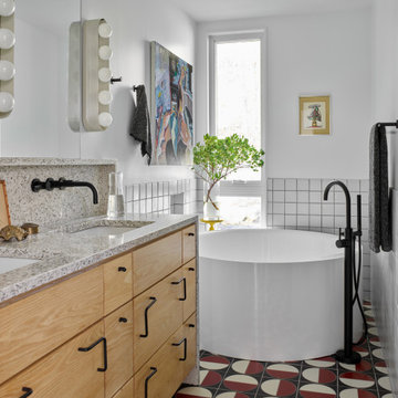 Primary Bathroom Wainscot & Harvest Floor