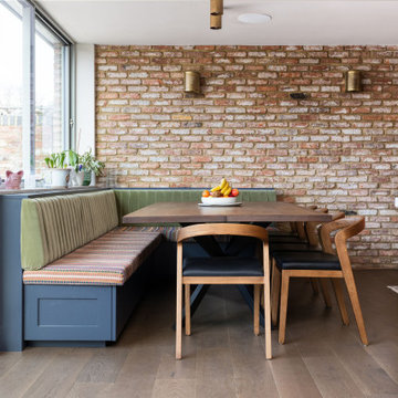 Artistic & Influential Lay-On Shaker Kitchen & Banquette Dining Area