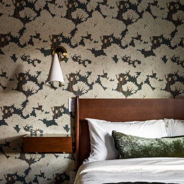 Assemble Boise — Guest Suite with Botanical Branch Wallpaper