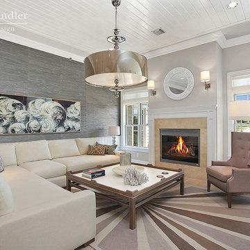 Living Room in the Bishops Pond Model Homes by Mabley Handler Interior Design
