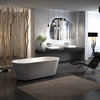 HEATGENE Acrylic Freestanding Bathtub Contemporary, 55 Inches