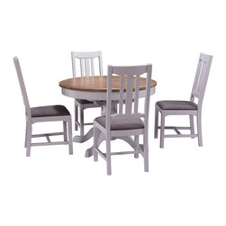 Westbury Grey Painted Round Table and 4 Chairs - Dining Sets