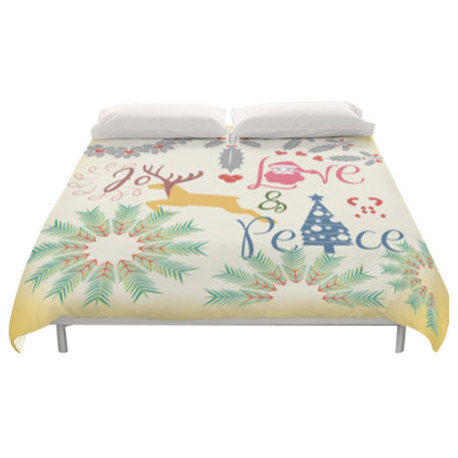 Christmas Joy Love Peace Duvet Cover, King