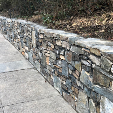 Dry Stacked Field Stone Retaining Wall in AU Park NW Washington DC
