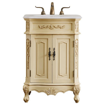 Elegant Decor Danville 24" Single Bathroom Vanity Set, Antique Beige