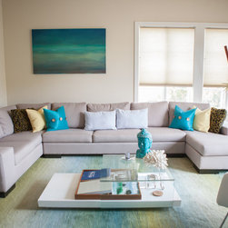 "The Bachelor" Pad Makeover | Living Room | Encinitas - Sectional Sofas
