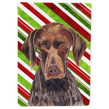 Sc9355Gf German Shorthaired Pointer Candy Cane Holiday Christmas Flag