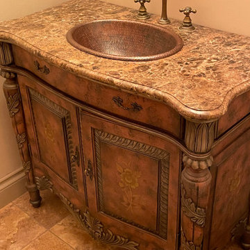19" Oval Self Rimming Hammered Copper Sink (LO19RDB)