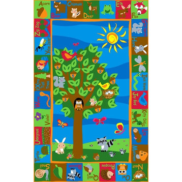 Forest Rug With Animal Alphabet