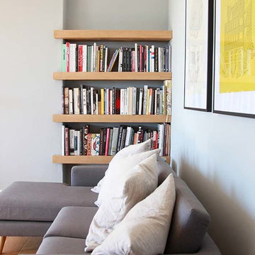 Contemporary light grey living room