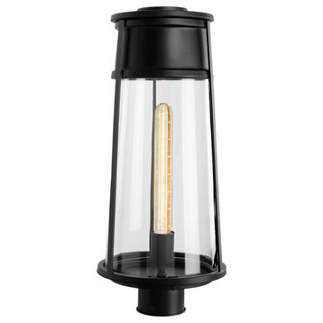 Cone Post Clear Glass 8.5x17" 1 Light Modern Post Lamp